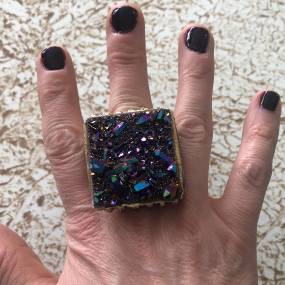 SOLD - ADINA MILLS Titanium Quartz ring ~6.5 $160 - Picture 2 of 5